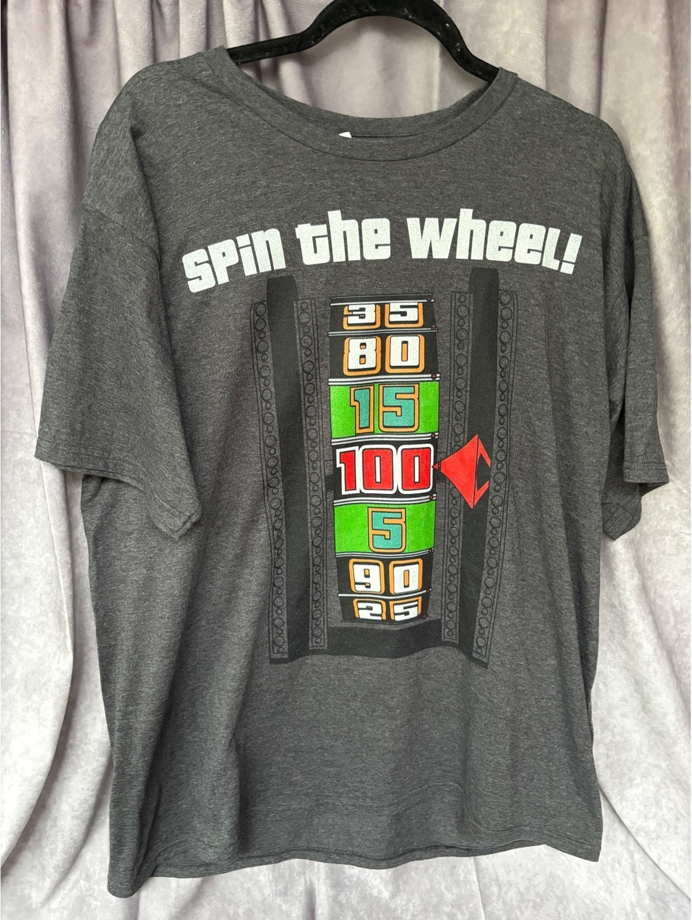 Wheel of Fortune Spin the Wheel Graphic T Shirt Adult XL Gray Port & Company